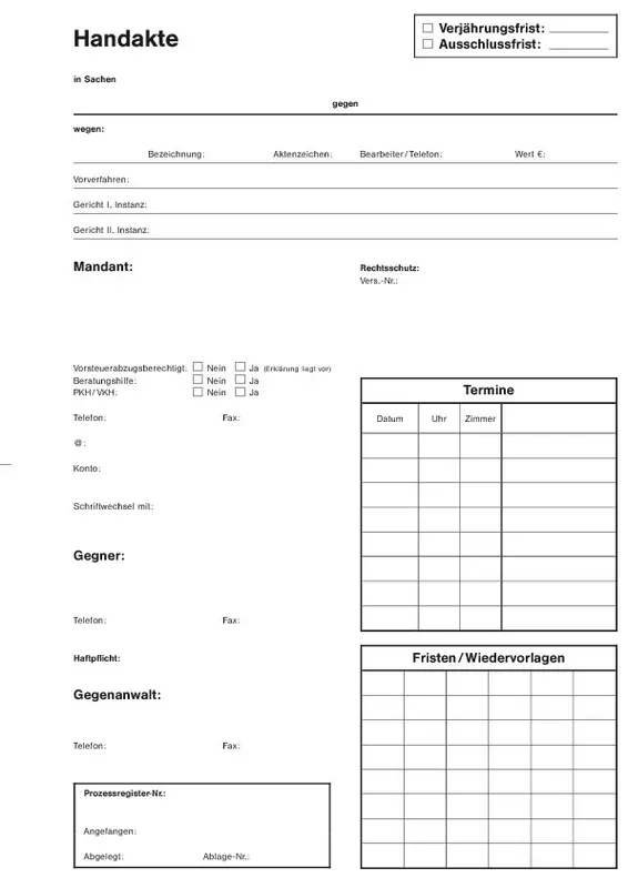 SoldanPlus Handaktenbogen, Bücherschreibpapier, weiß