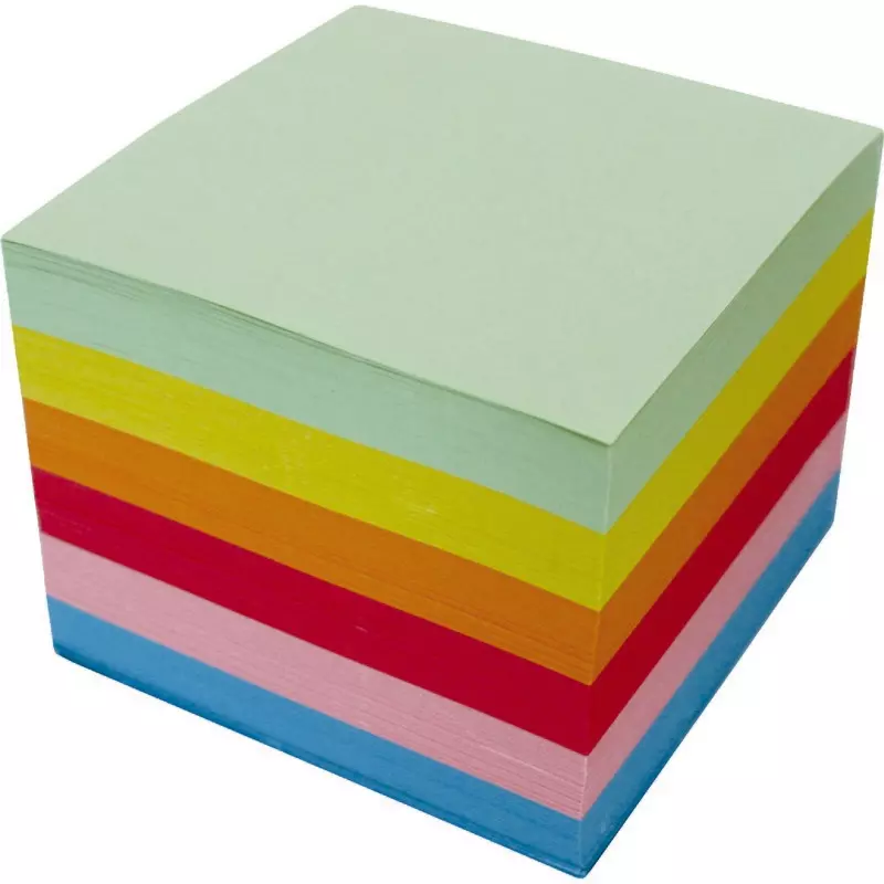 Metzger & Mendle Ersatzklotz farbiges Papier, ungeleimt für Notiz-/ Zettelbox