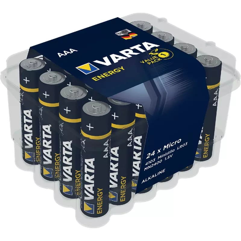 VARTA Batterien Alkaline ENERGY, Mikro LR03 (AAA), Packung: 24 Stück