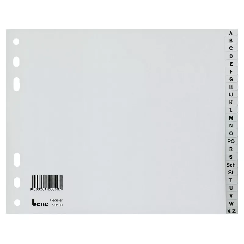 Bene Register A-Z DIN A4 24t. Kunststoff gr