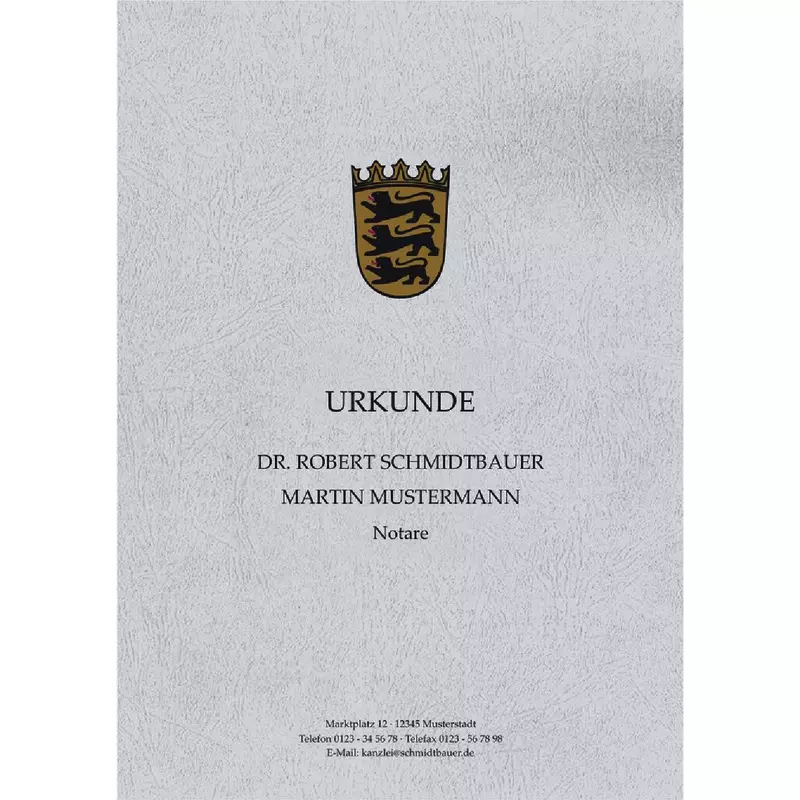 Urkundenumschläge mit farbigem Landeswappen, Baden-W, Design 01