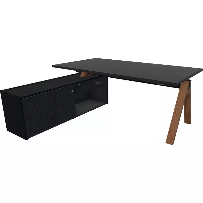 mdd Schreibtisch Viga inkl. Managerschrank links, Gestell Kupfereiche,  B x H x T: 1.600 x 740 x 1.300 mm