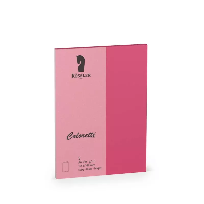 Briefkarte Coloretti, A6hd, 225g/m², 5 Stück, pink RÖSSLER 220706554