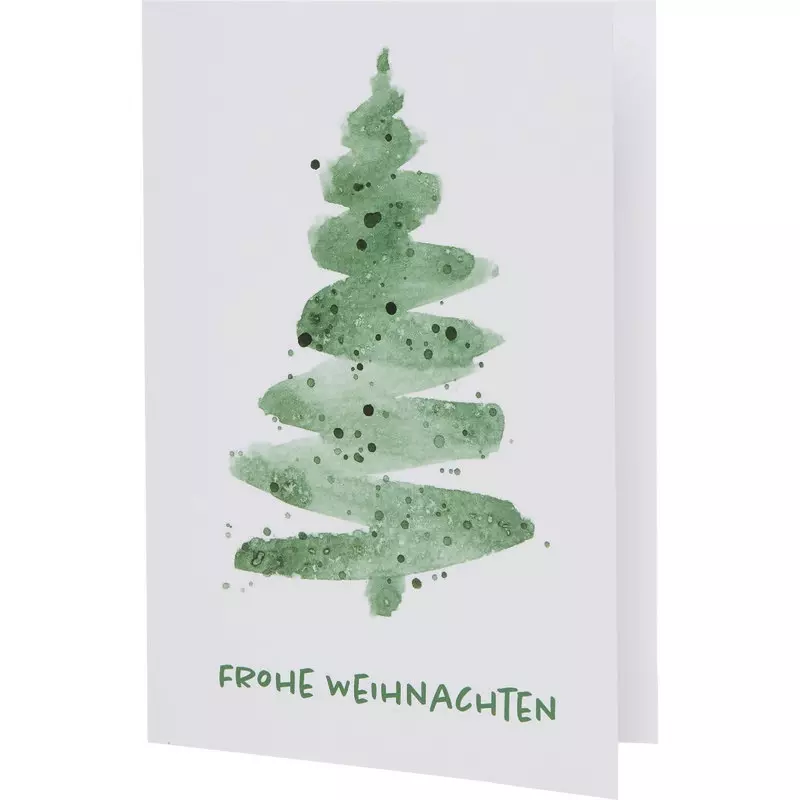 SoldanPlus Weihnachtskarte Aquarellbaum, individuell bedruckt, inkl. Kuvert