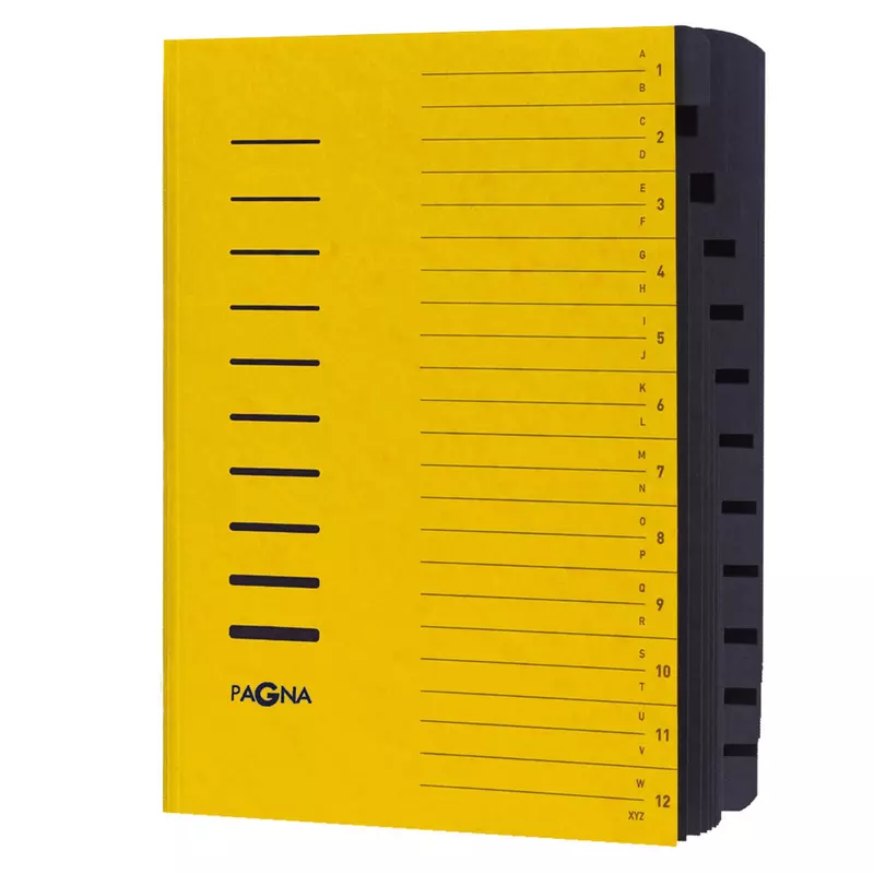 Pagna Ordnungsmappe DIN A4 12Fächer A-Z/1-12 gelb