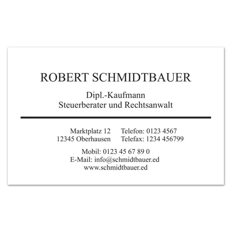 Visitenkarten, 1-farbig bedruckt, Design 01