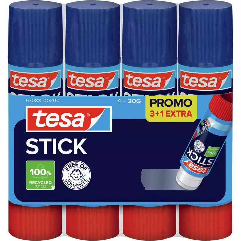 3 + 1 GRATIS! 4 tesa Klebestifte Stick , Inhalt: 20g
