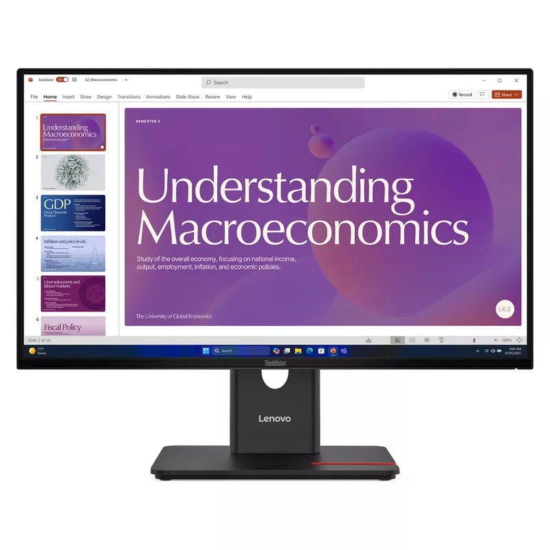 60,5cm/23,8 (1920x1080) Lenovo ThinkVision T24D-40 16:9 FHD IPS 4ms 120Hz HDMI DisplayPort USB-C USB LAN VESA Speaker Black