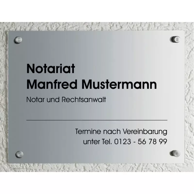 Schild CLASSIC, Aluminium, 400 x 300 mm, individuell bedruckt. Design 03