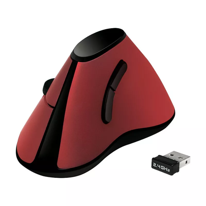 Logilink Mouse, 2.4G, Ergonomic vertical, 5-button, bordeaux red