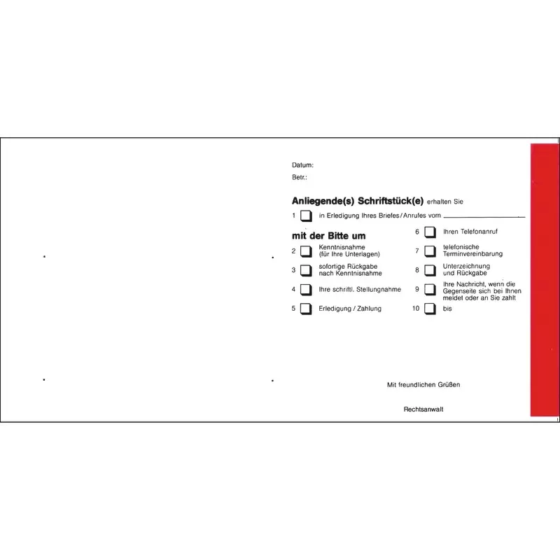 SoldanPlus Übersendungszettel, Grußformel "Rechtsanwalt"