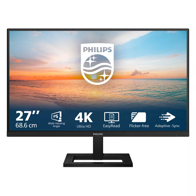 68,6cm/27 (3840x2160) Philips 27E1N1900AE 16:9 4K UHD IPS HDR10 4ms 60Hz 2xHDMI USB-C Speaker Black