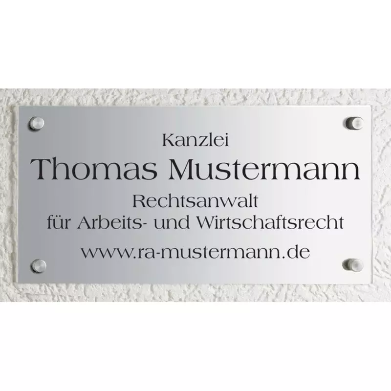 Schild CLASSIC, Aluminium, 400 x 200 mm, individuell bedruckt. Design 01