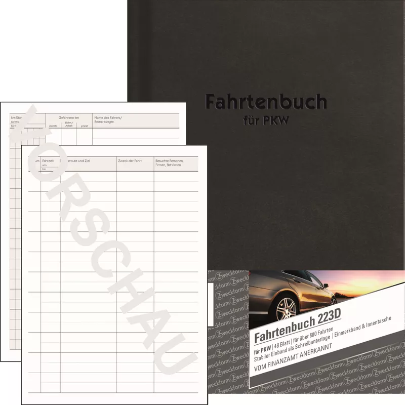 Avery Zweckf. Fahrtenbuch Design DIN A5 48Blatt sw
