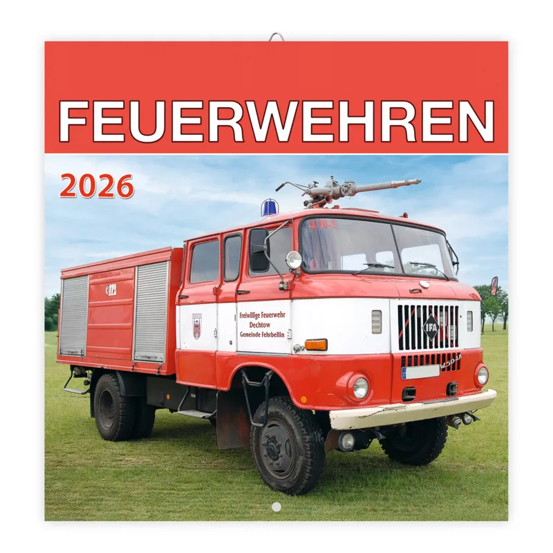 Bildkalender Feuerwehr 2026, 30 x 30 cm, 1M/1S TRÖTSCH 2026331N