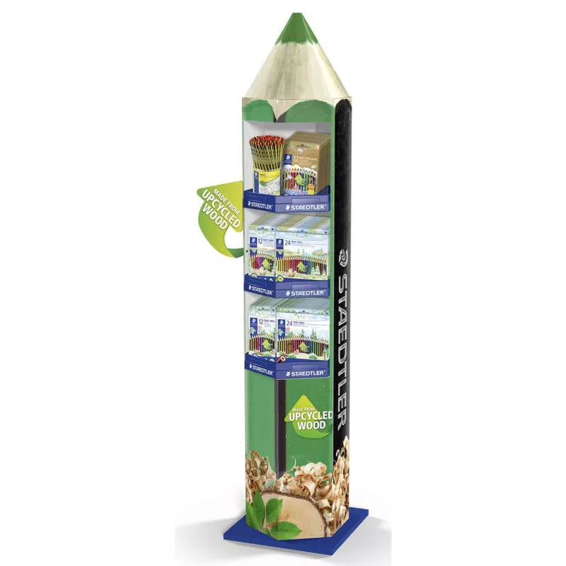 Bodendisplay Upcycled Wood STAEDTLER LR PENCIL