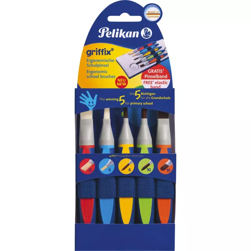 Pelikan Pinsel Griffix GPI3T, 5 Stück sortiert