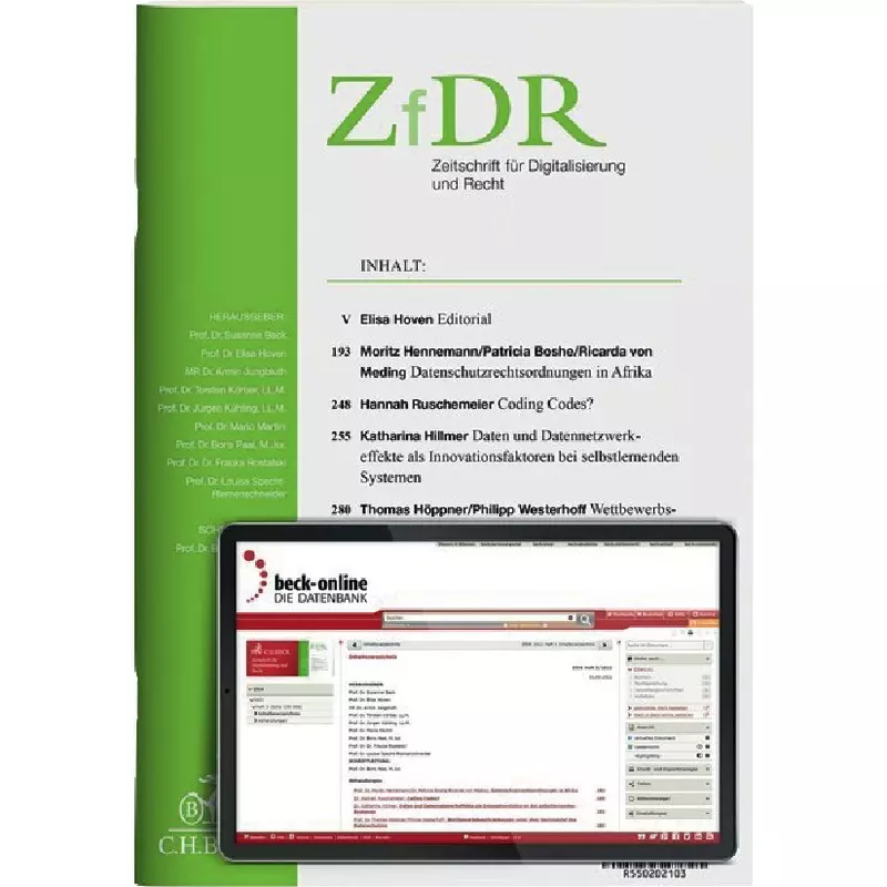 ZfDR - Zeitschrift für Digitalisierung und Recht - Abonnement