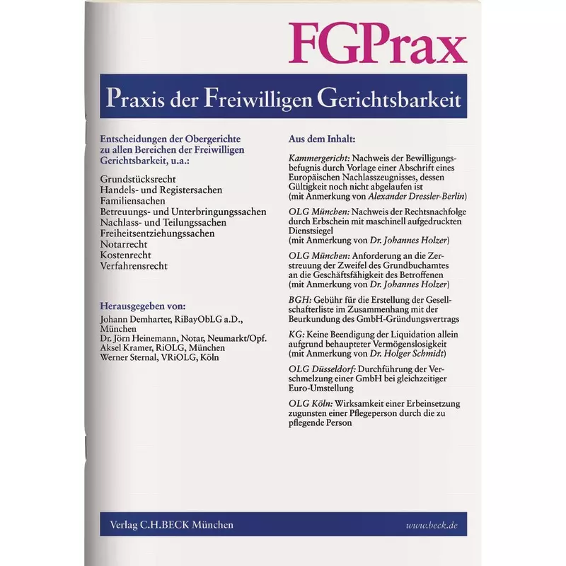 FGPrax  -  Praxis der freiwilligen Gerichtsbarkeit  - Abonnement