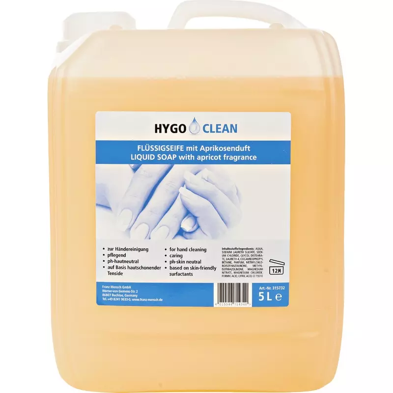 Hygoclean Flüssigseife Aprikose, Kanister: 5 Liter