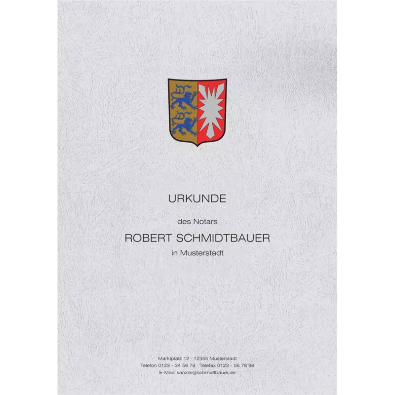 Urkundenumschläge, Landeswappen mit Folienprägung, S-Holst, Design 04