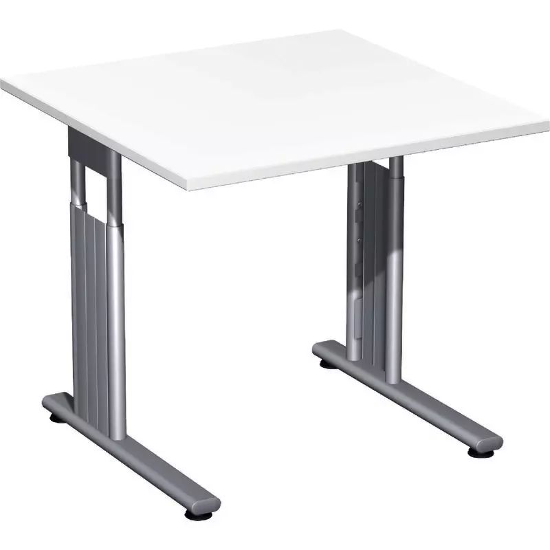 Geramöbel Rechtecktisch Flex BxH 800x800 mm C-Kufe silber