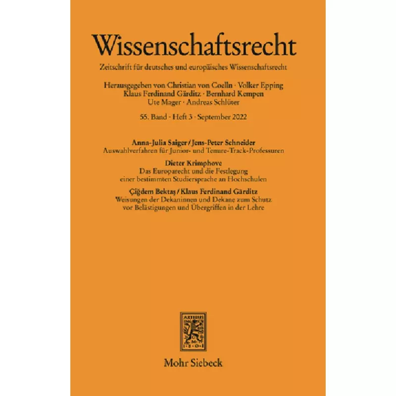 Wissenschaftsrecht (WissR)  - Abonnement