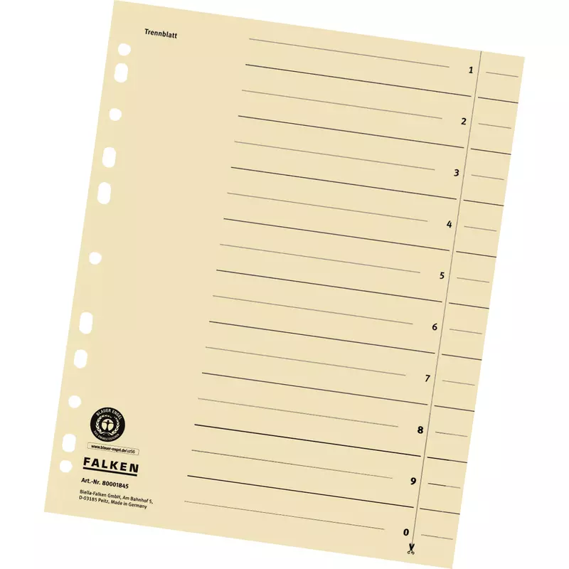Falken Trennblatt A4 180g Karton ch 100St.