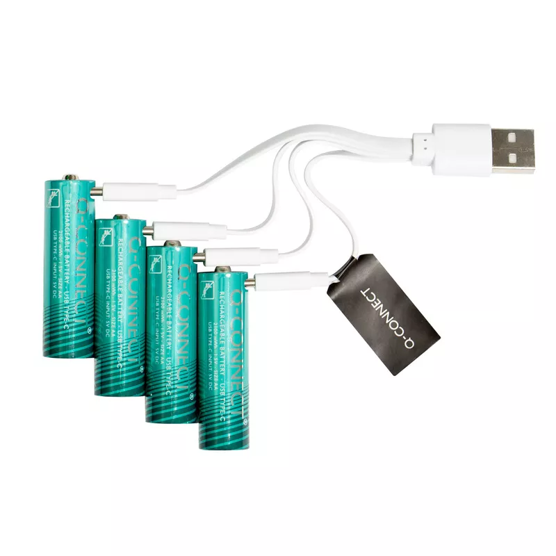 Batterie Akku/USB-C, HR06/AA/Mignon, Li-ion 1400mAh, 4 Stück Q-CONNECT KF14129