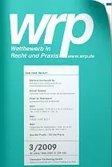 WRP  -  Wettbewerb in Recht und Praxis - Probeabonnement