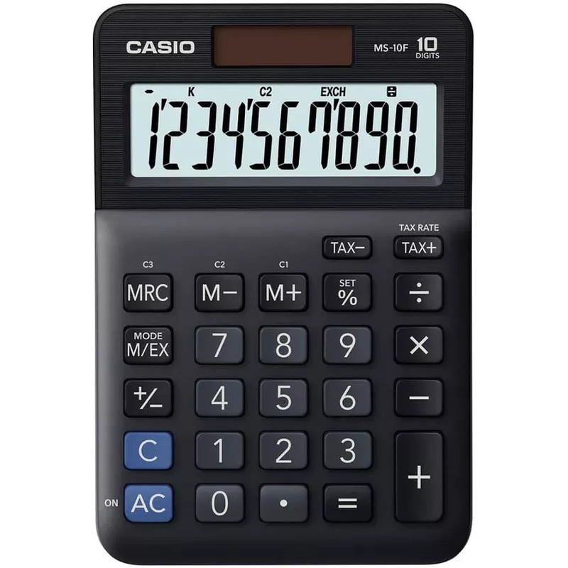 Tischrechner, Steuerberechnung, Währungsumrechnung, 10-stellig CASIO MS-10F