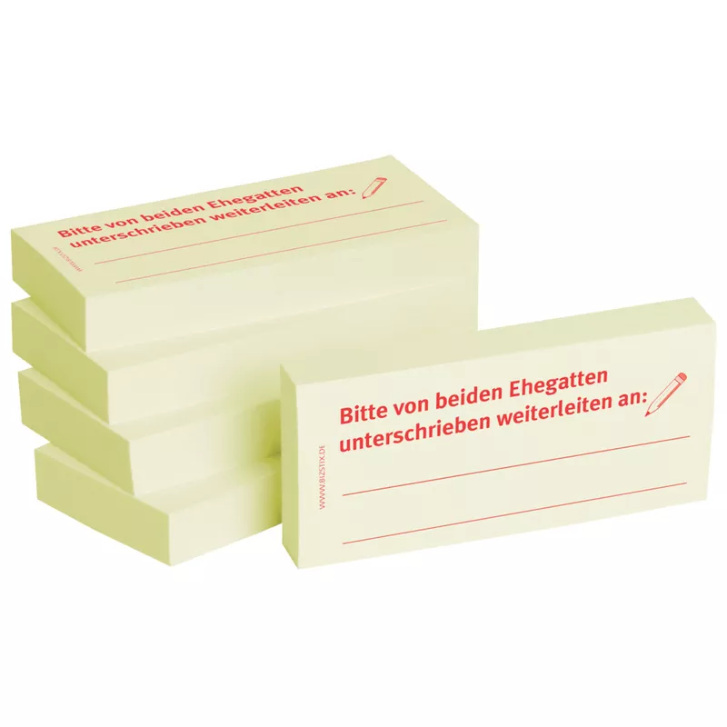 Haftnotiz beide Ehegatten unterschreiben, 75x35mm, 5x100 Blatt BIZSTIX 1301010104