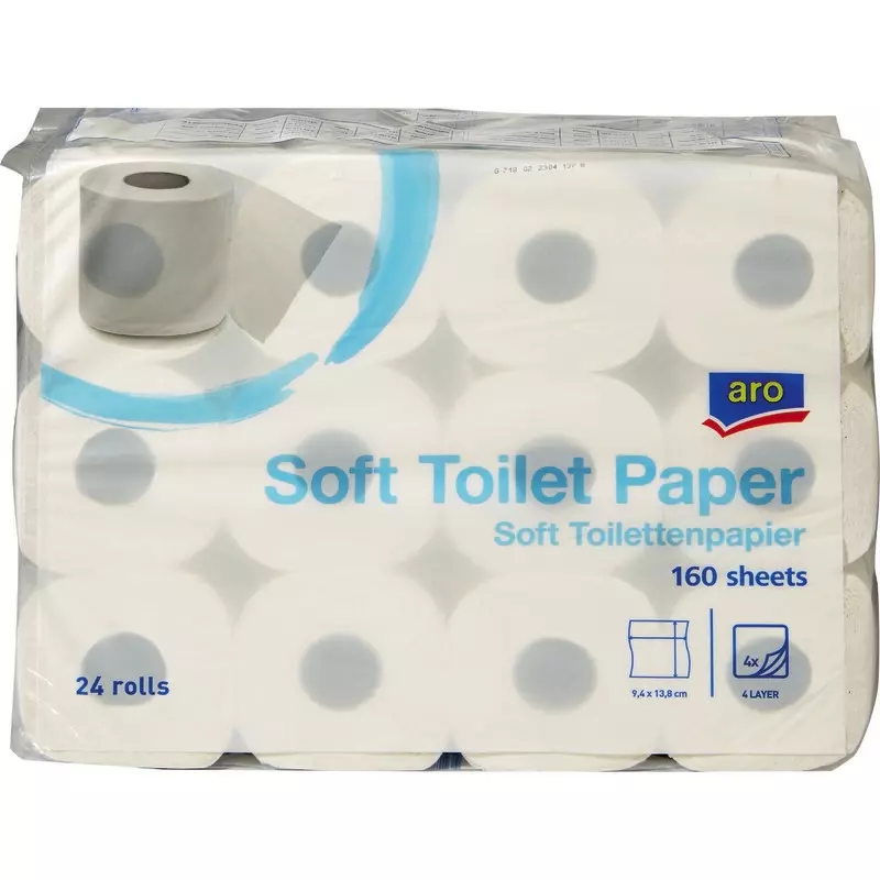 ARO Toilettenpapier, 4-lagig, 24 Rollen à 160 Blatt