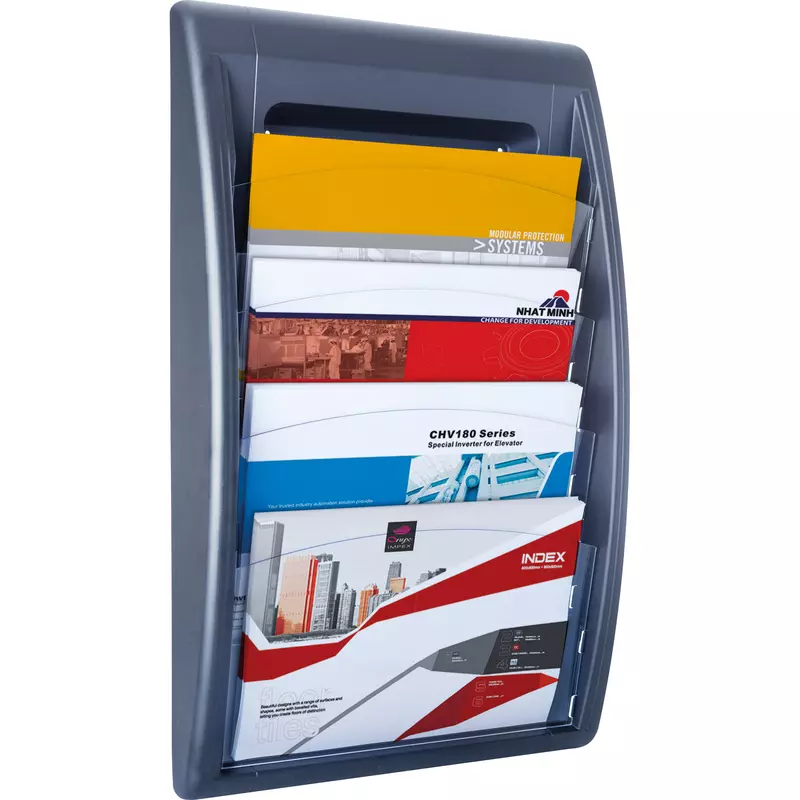Paperflow Prospekthalter DIN A4 quer 4Fächer an