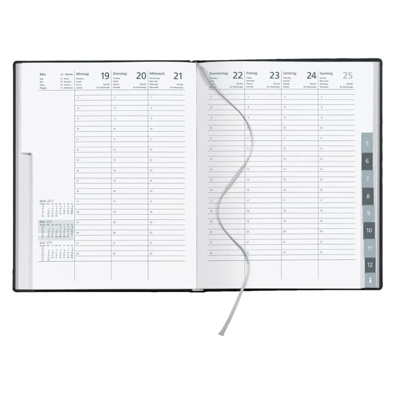 Buchkalender, 21 x 26,5 cm, 1W/2S, anthrazit ZETTLER 739-2621