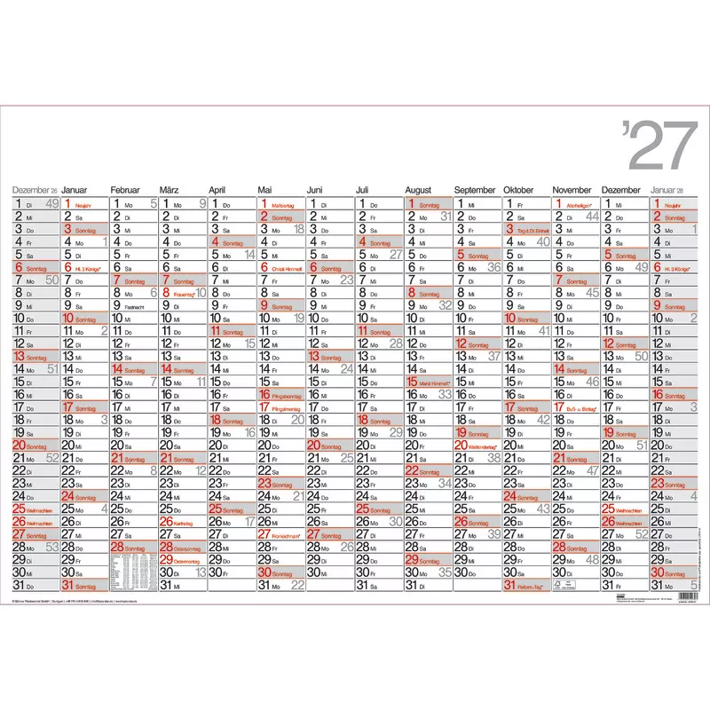 SoldanPlus Tür- und Wandkalender Kompakt 2027
