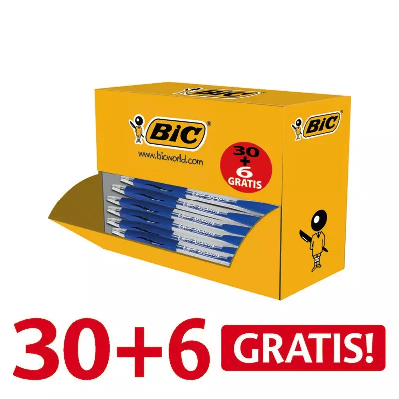 30 + 6 GRATIS! 36 BIC Druckkugelschreiber Atlantis Classic