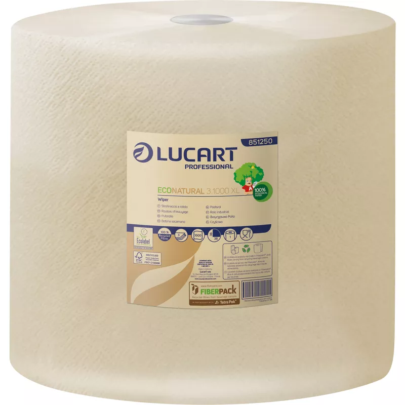 Eco Natural Putztuchrolle 3lagig 36x36cm 1.000Blatt