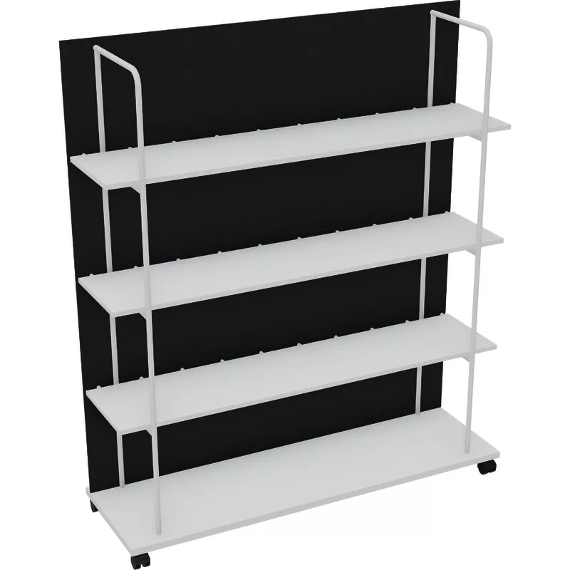 .MDD Regal Tanca, TC01, Ausf. Pastell-Weiß, Rückwand anthrazit, Gestell weiß halbmatt, BxTxH 160x50x184 cm