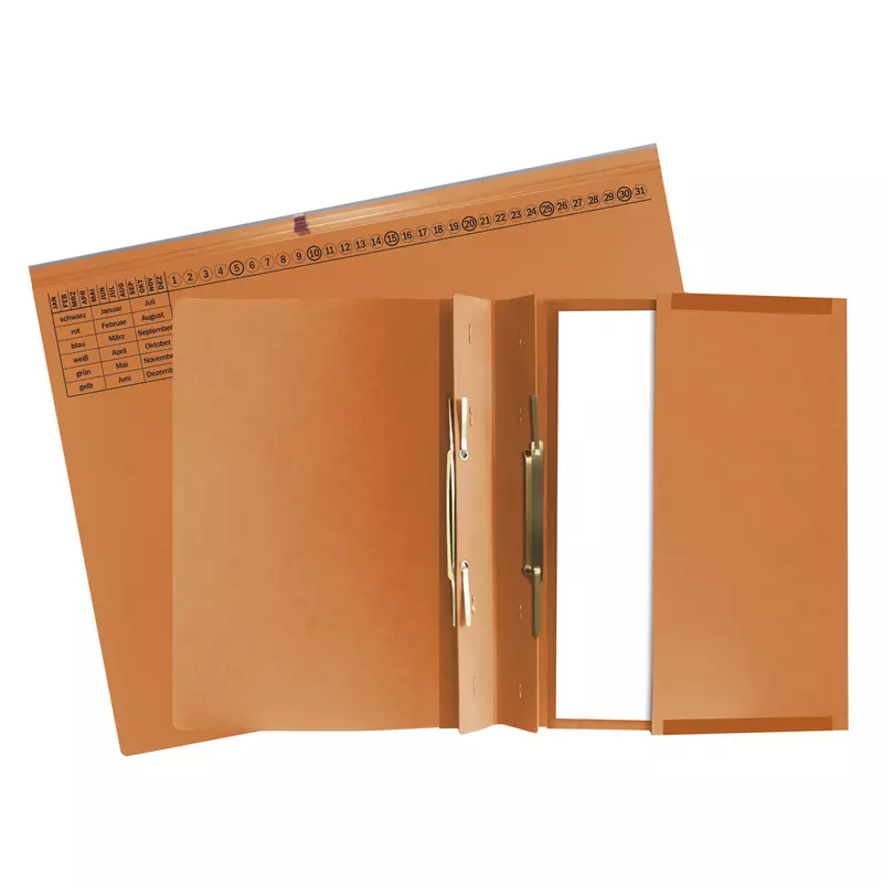 Exacompta, Exaflex Premium, Kanzlei Hängehefter, 2 Abheftvorrichtungen, Rechtsheftung, 265x318mm, Packung mit 25 Stück - Orange