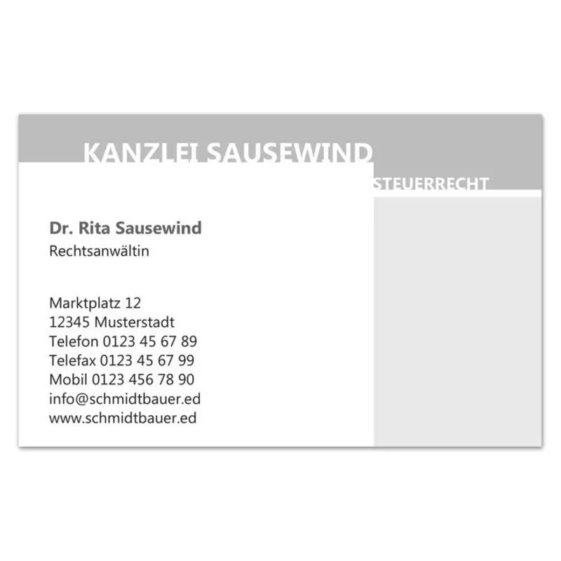Visitenkarten, 1-farbig bedruckt, Design 12