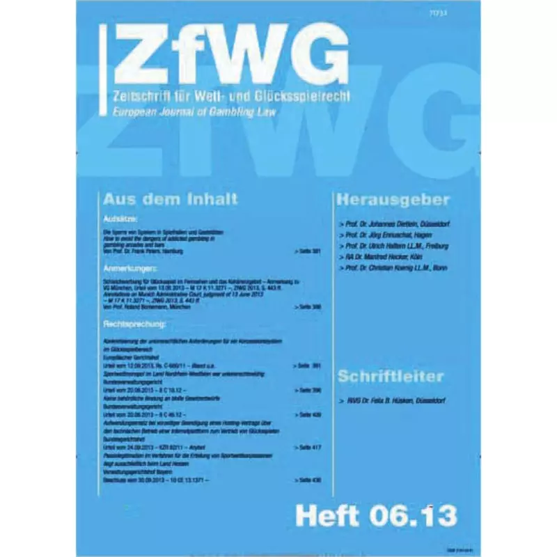 ZfWG Zeitschrift für Wett- und Glücksspielrecht - Abonnement