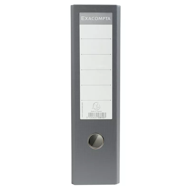Ordner Standard wolkenmarmoriert, mit 2 Ringen, 80mm Rücken, für Format DIN A3 quer - Grau - Rücken grau
