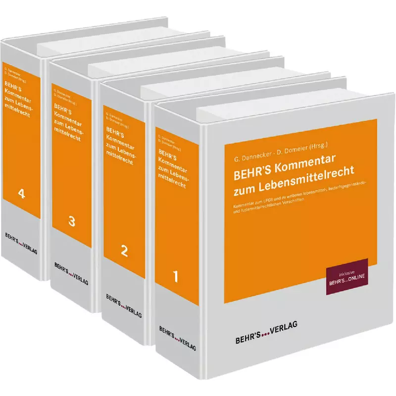 Behr`s Kommentar zum Lebensmittelrecht - mit Fortsetzungsbezug