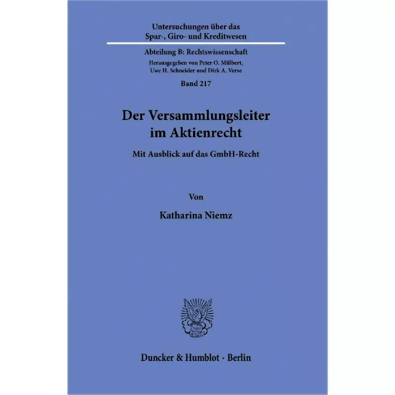 Der Versammlungsleiter im Aktienrecht