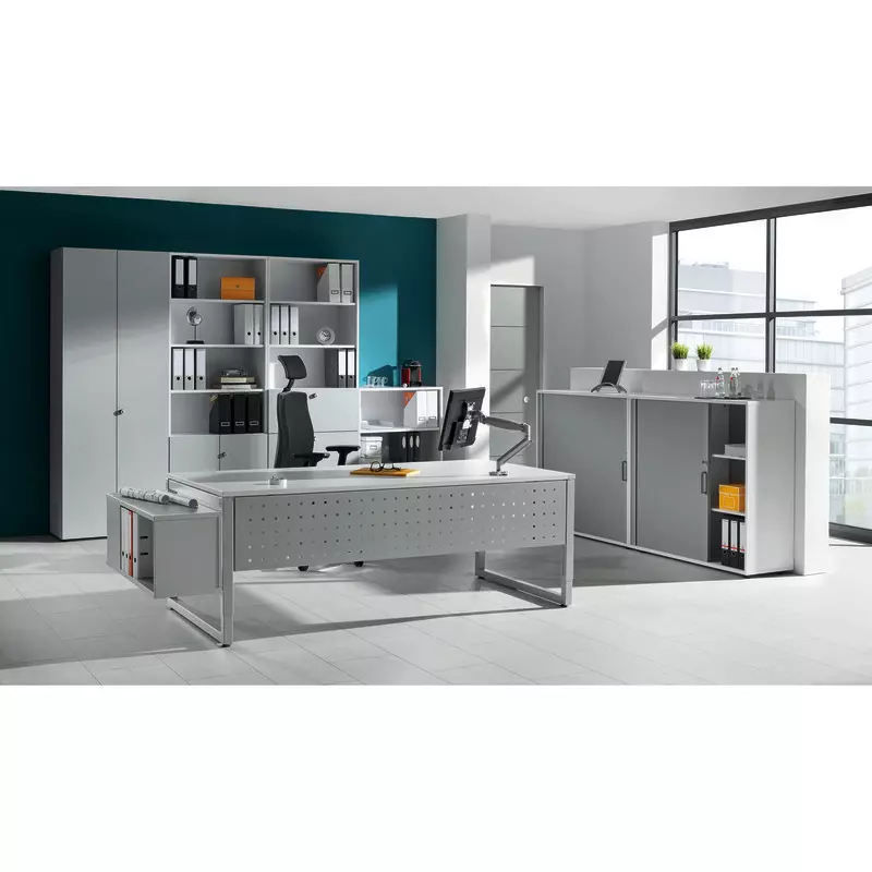 SoldanOffice Schreibtisch Quadro, B x H x T: 1.600 x 650 – 850 x 800 mm