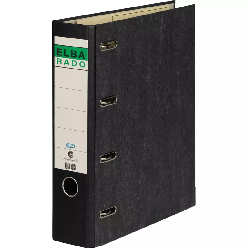 Elba Doppelordner 75mm für 2xDIN A5 quer Altpapier sw