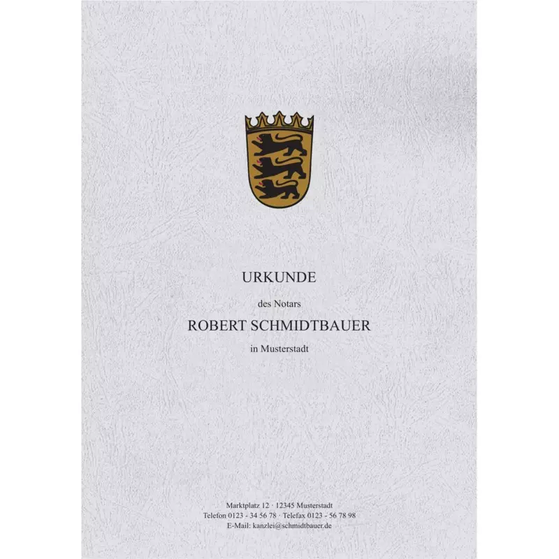Urkundenumschläge mit farbigem Landeswappen, Baden-W, Design 05