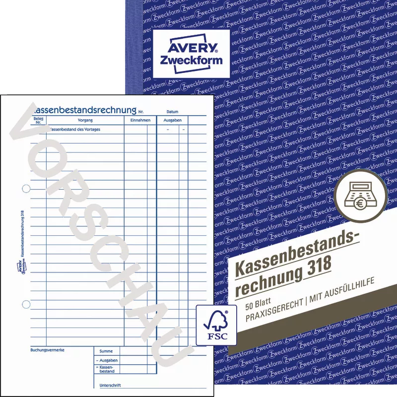 AVERY® Zweckform Kassenbericht 318