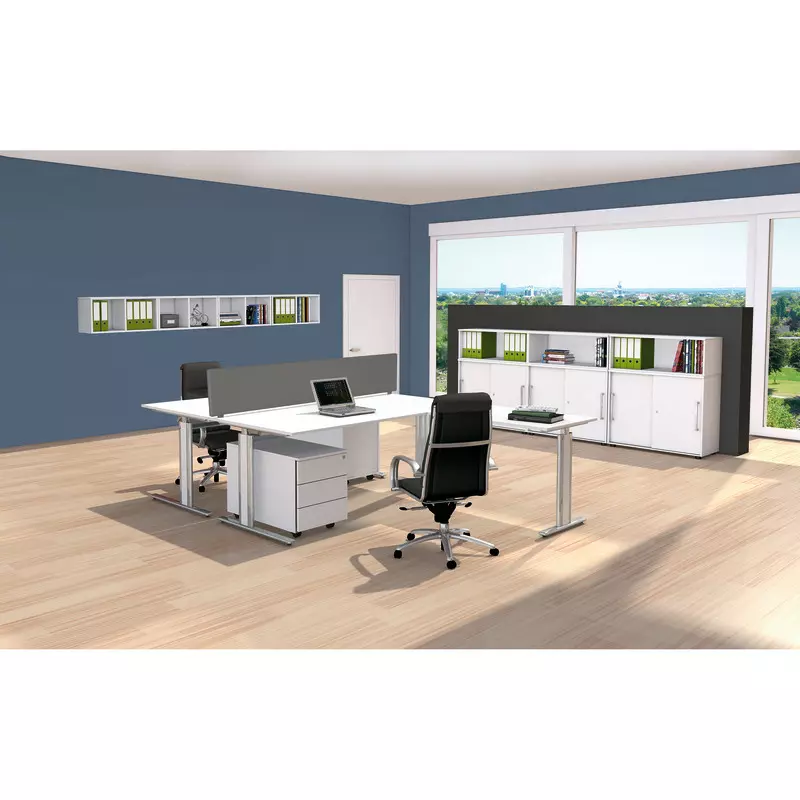 Schiebetürenschrank FORM, 2 Ordnerhöhen, B x H x T: 1.000 x 750 x 400 mm